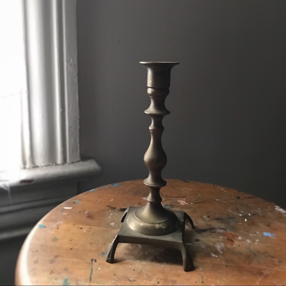 HP 🎉 Vintage Brass Footed Candlestick - Picture 2 of 5